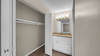 Bathroom with storage area
